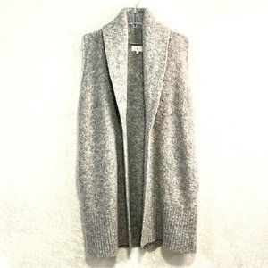 LOU & GRAY‎ Lagon Look Sweater Vest Size M Knee Length Wool Alpaca Pockets Gray